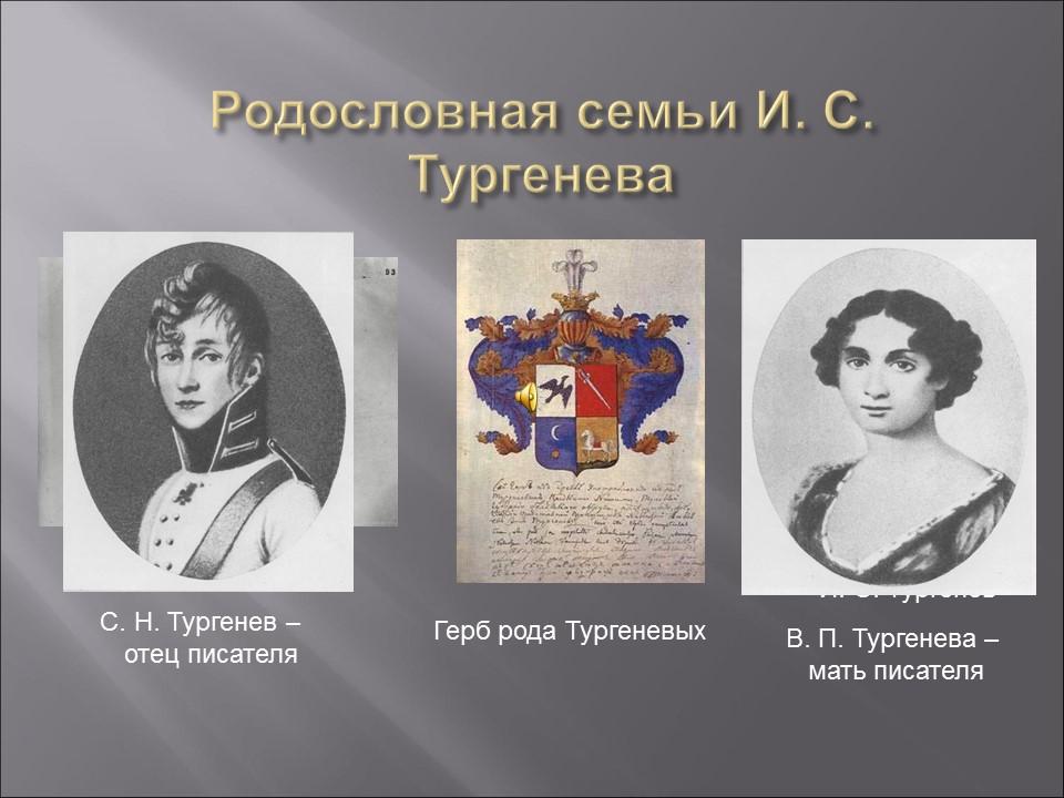 Родина ИС Тургенева