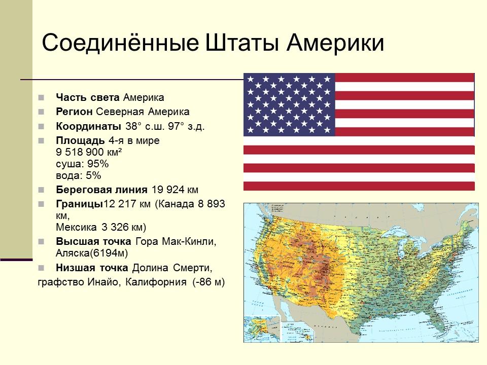 Общая характеристика США
